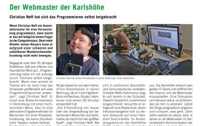 Porträt über Karlshöhe-Mitarbeiter Christian Neff in „Aktiv vor Ort“