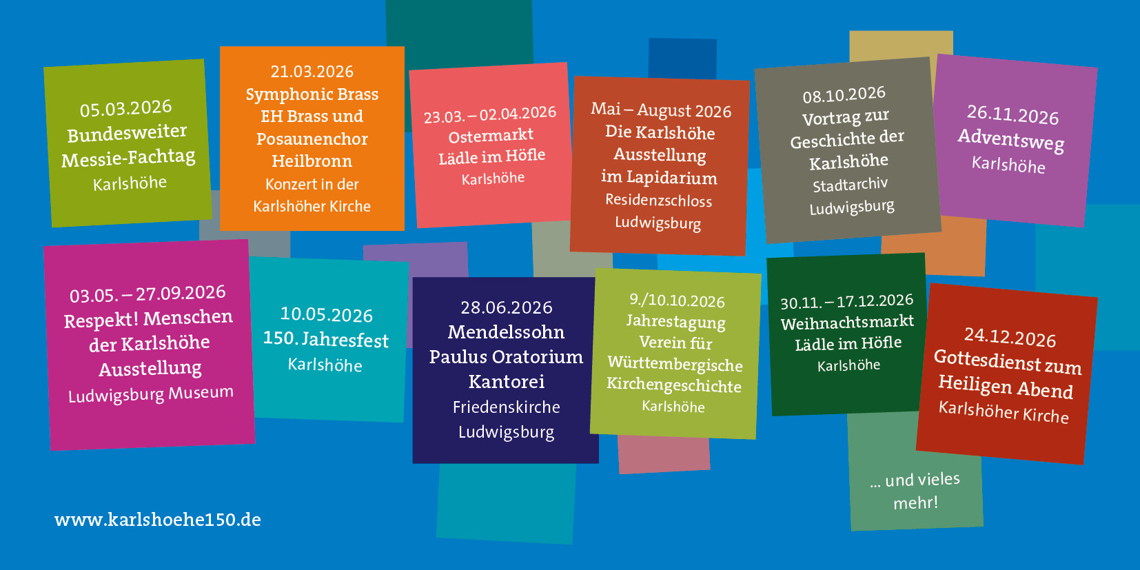 Ein Plakat mit Osterhasen aus Stoff, das den Ostermarkt im Lädle im Höfle der Karlshöhe bewirbt. 