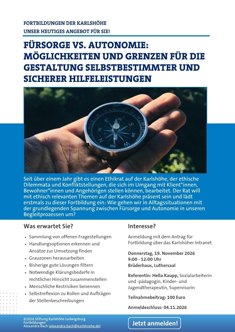 Ausschreibung Fürsorge vs. Autonomie